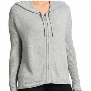 Athleta Revive Gray Zip Hooded Cardigan